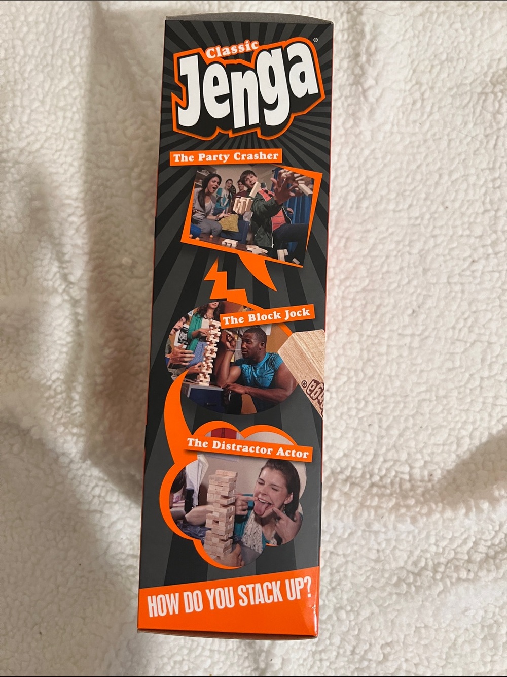 NWT Hasbro Jenga Tower Stacking Game - Orange and Natural Wood - Picture 3 of 4